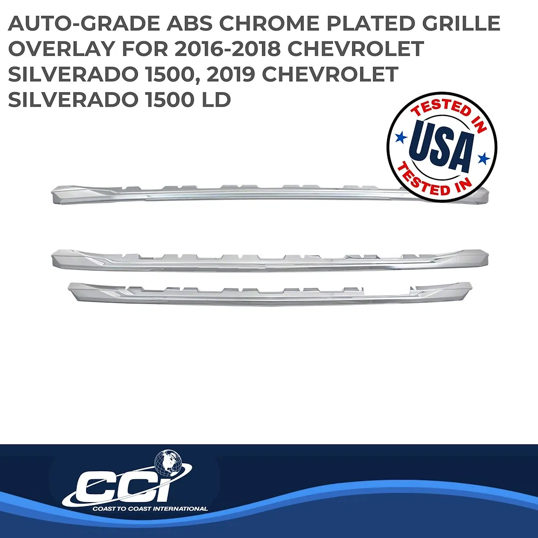 IWCGI158 – COAST2COAST Grille Insert, Overlay Bar Style 3 Piece Chrome Plated ABS Plastic - view 2